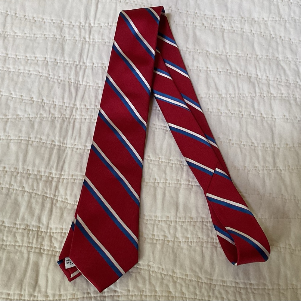 Sprezza Red and Blue Striped Silk Tie for Formal Occasions - Picture 4 of 4